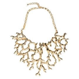 Polished Gold Coral Branch Necklace KennethJayLanecom at Kenneth Jay Lane